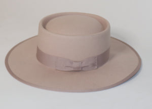 Wool Felt Stiff Brim Hat "Blush"