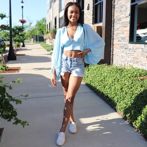 Love on Top Blouse - Light Blue