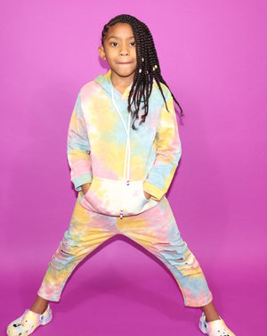 The Cotton Candy Jogger Set-Pink/Yellow