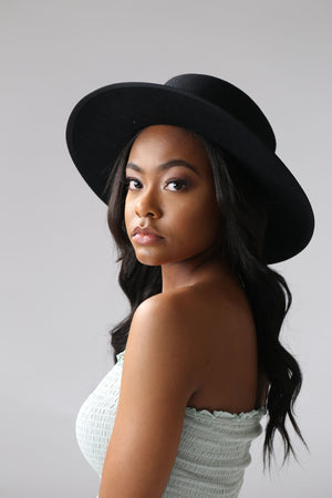 Black Wool Hat on teen model, cute, hat, cut, trendy, stylish