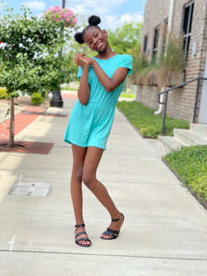 Rockin Romper "Aqua"