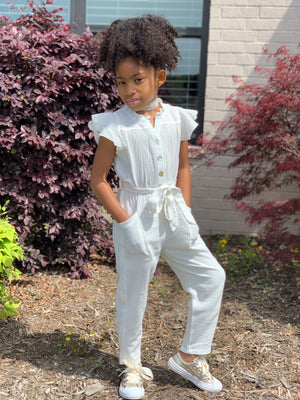 Off-White Ruffle Jumpsuit