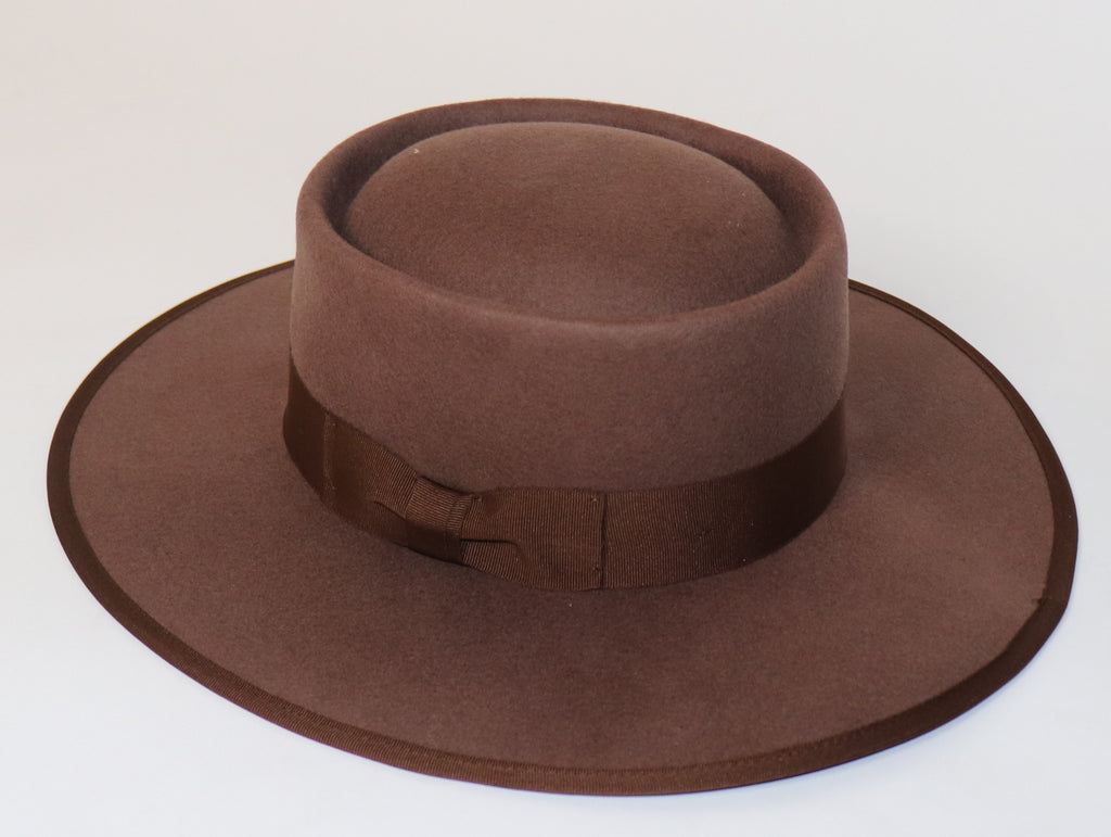 Wool Felt Stiff Brim Hat "Cognac"