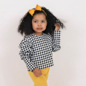 The Houndstooth Puff Sleeve Top