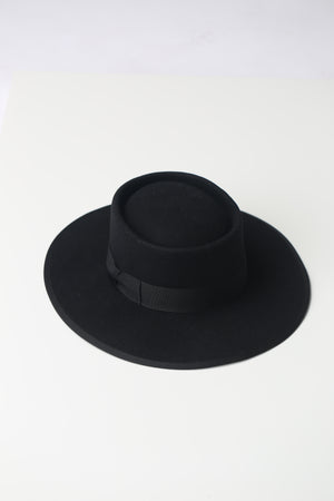 Black Wool Hat on teen model, cute, hat, cut, trendy, stylish