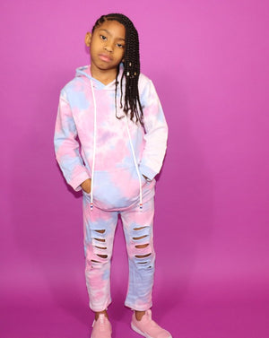 The Cotton Candy Jogger Set-Pink/Blue