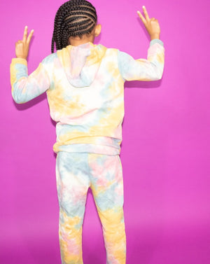 The Cotton Candy Jogger Set-Pink/Yellow