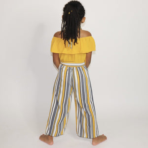 So Chic Striped Jumpsuit "Mustard"